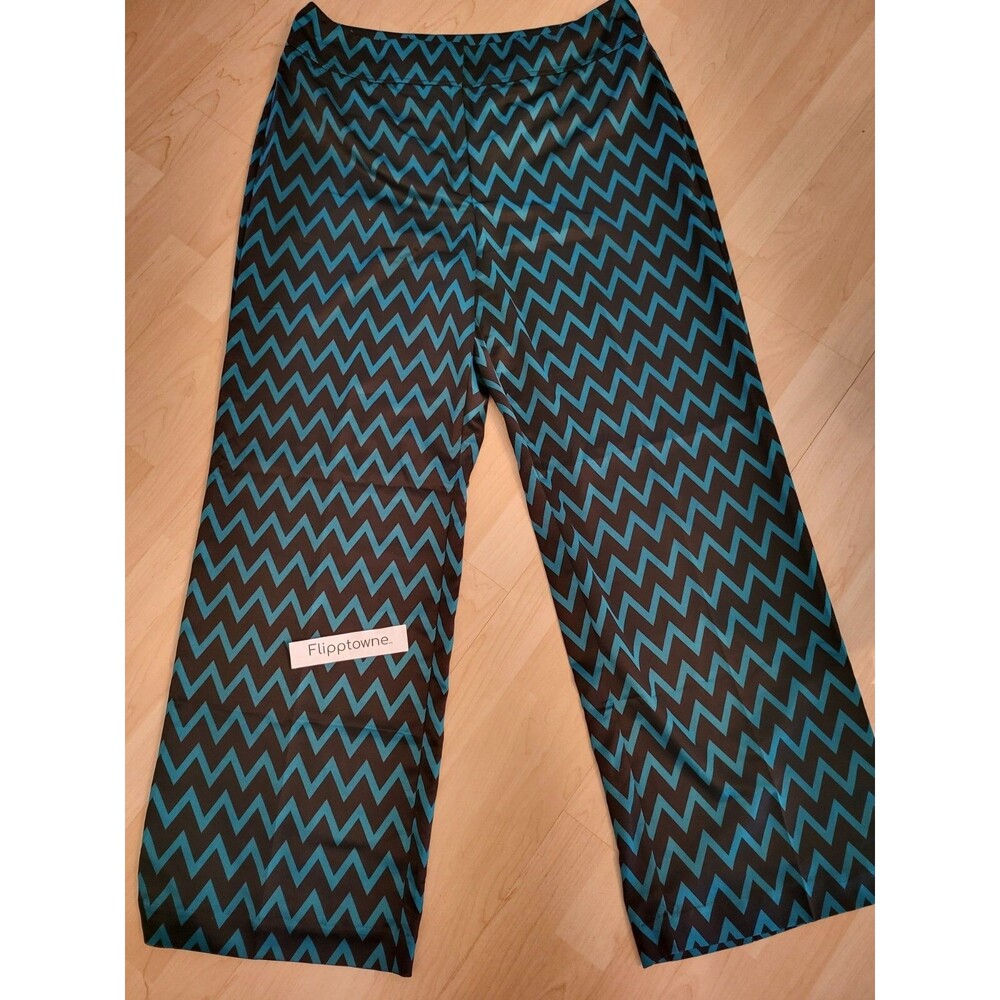 womens plus size dress pants size 18 black/teal